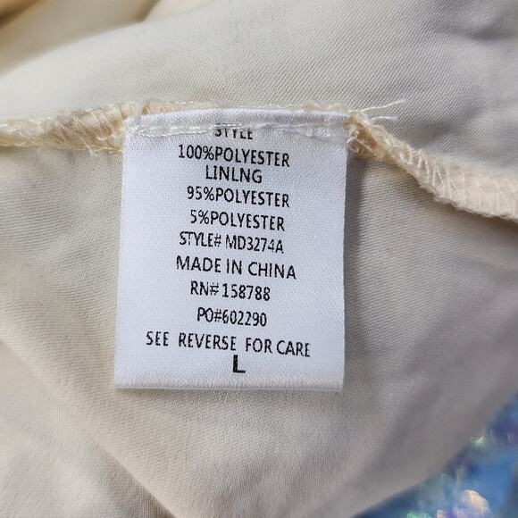 MABLE Dress Womens L Multicolor Mariam Sequin Tiered Ruffled Mini Party Sparkle - Picture 6 of 10